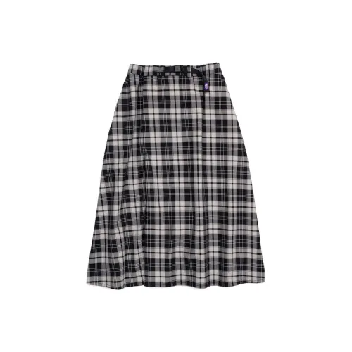 THE NORTH FACE PURPLE LABEL Casual Long Skirts Women's Black/White Plaid