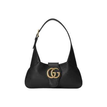 GUCCI Aphrodite Leather Shoulder Bag Mahjong Handbags Shoulder Bags Women's Black