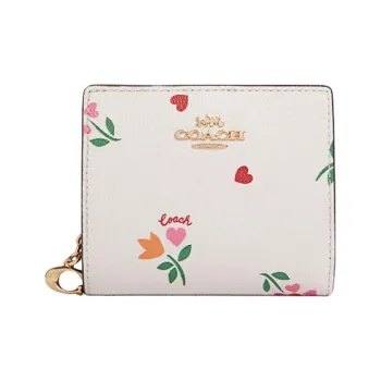 COACH Heart Card Holder Wallet Women's White
