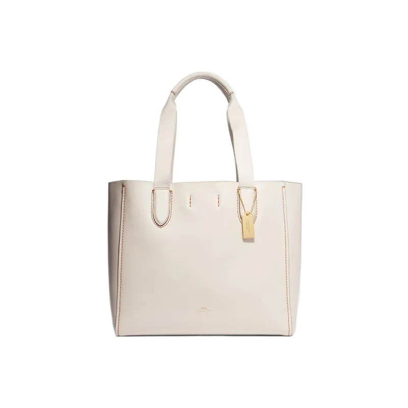 COACH Derby Pebbled Leather Tote Bag Shopping Bag Shoulder Bag Handbag Large Size Women's White-0