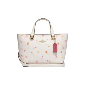 COACH Alice Canvas With Leather Shoulder Bag Crossbody Bag Handbag Small Size Women's White