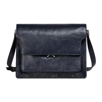 MARNI Trunk Calfskin Crossbody Bag, Shoulder Bag Men's Blue