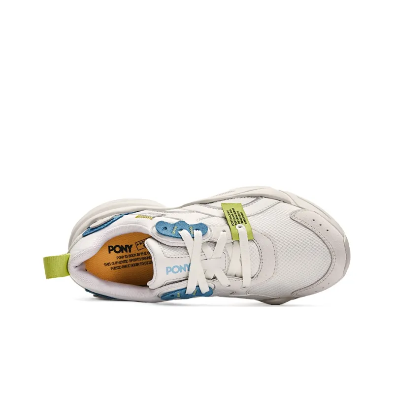 PONY NS501 Durable Breathable Low-Top Casual Shoes Unisex White Sky Blue-2