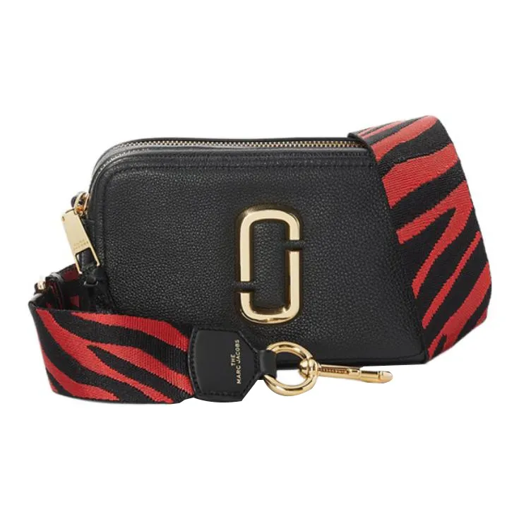 MARC JACOBS Snapshot Leather Detail Bag Straps Women's Red & Black-4