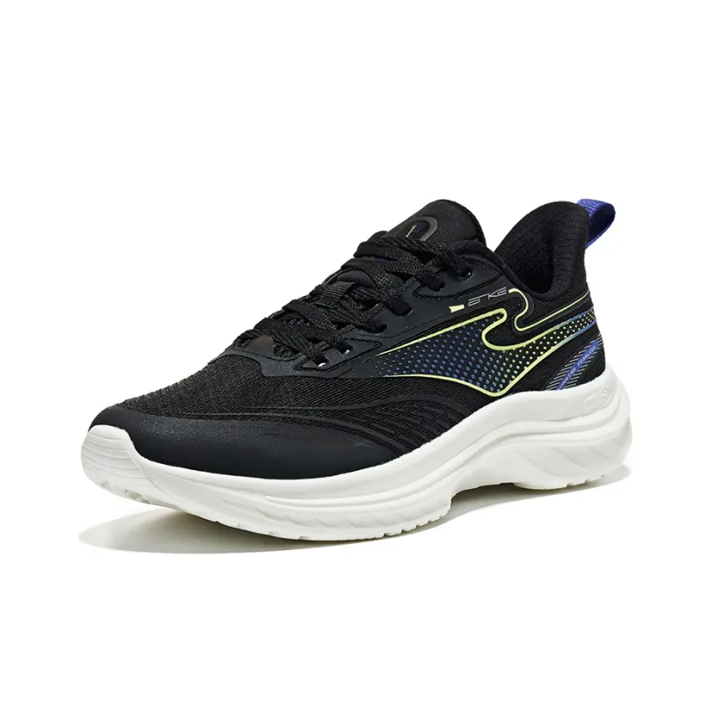 Erke Shock Absorbers With Slip Resistant And Abrasion Resistant Properties Low Top Running Shoes Men's Black Blue-2