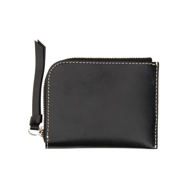 GANNI Recycled Leather Wallets Card Holders Women's Black-1