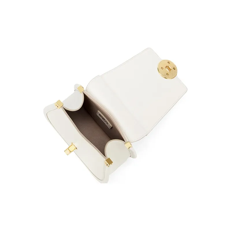 Gong Xuan Cow Leather Cell Phone Pouch, Crossbody Bag Trumpets Women's Elegant White Porcelain-4