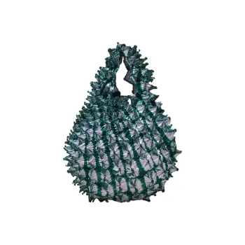 BUNZABURO Polyester Sea Urchin Bag Durian Bag Handbag Regular Unisex Green White Tie Dye