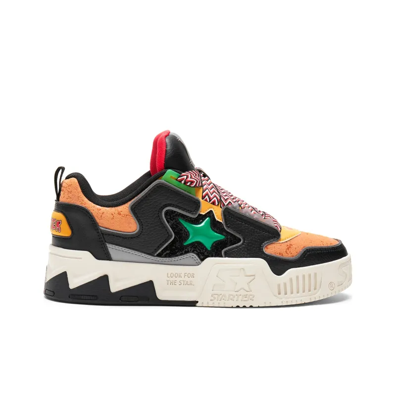 STARTER Vol Series Slip Resistant Water Resistant Mid Top Skateboard Shoes Men's Black Orange-1