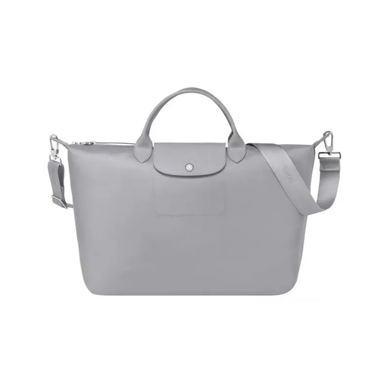 LONGCHAMP Le Pliage Canvas Dumpling Bag Handbag Shoulder Bag Crossbody Bag Large Size Women's Gray-0