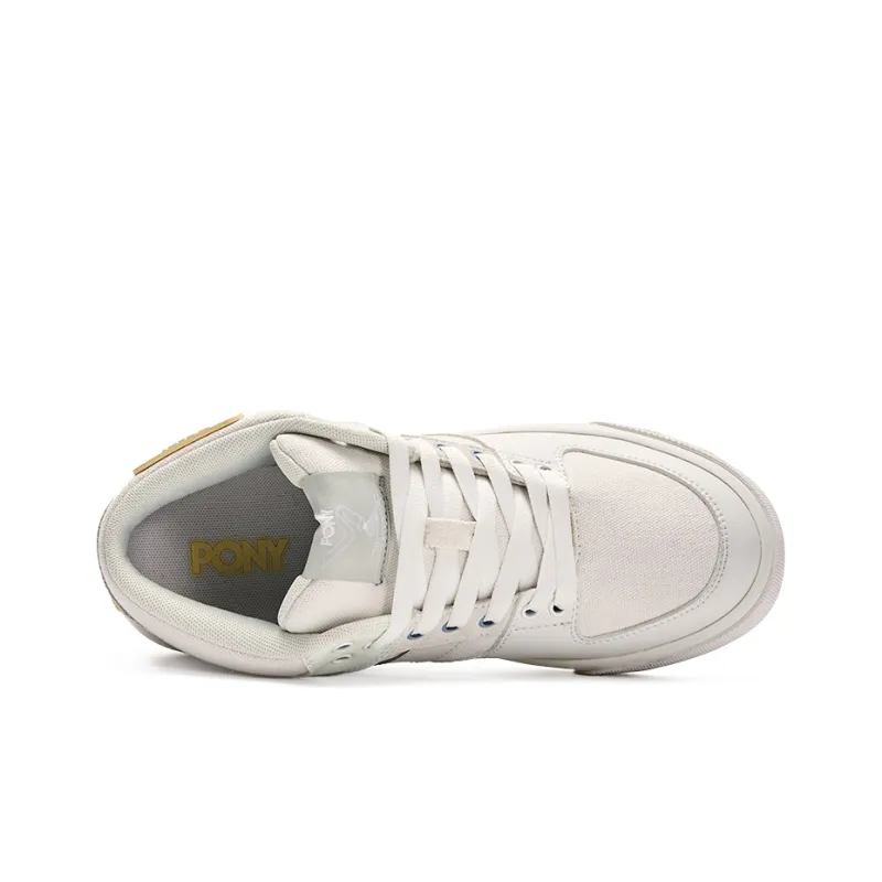 PONY Atop Low Top Skateboard Shoes Unisex White Light Green-2