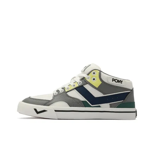 Pony Atop Skateboard Shoes Men Low-Top Gray/White