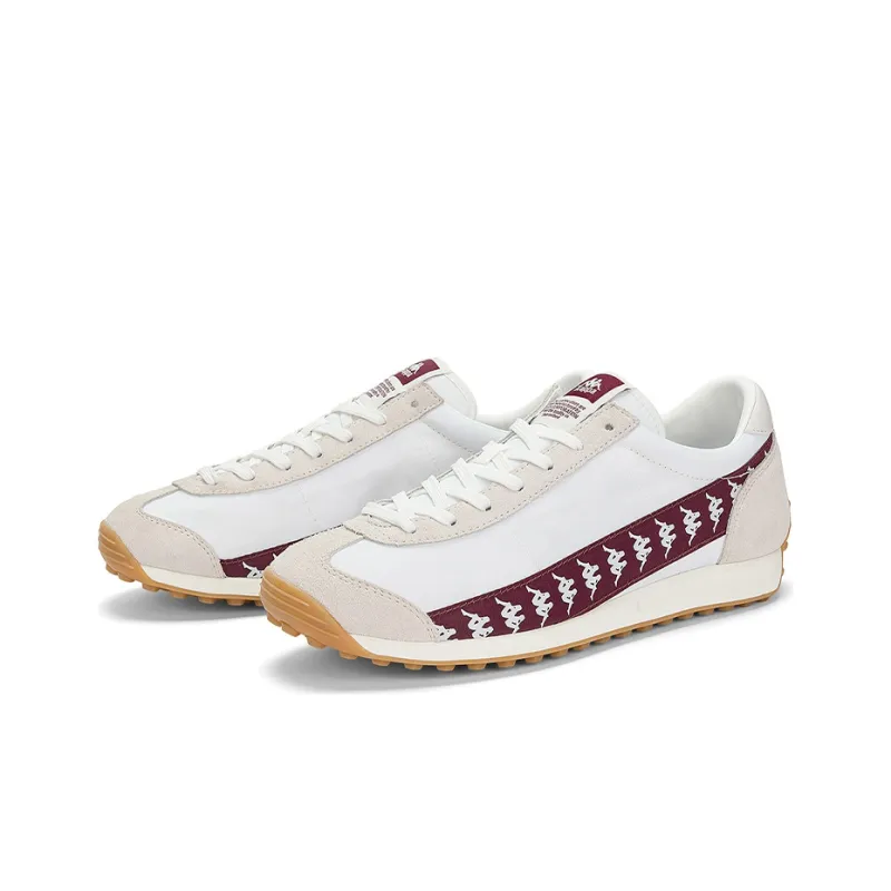 Kappa Lightweight Anti-Slip Low-Top Casual Running Shoes Unisex White Gray-3