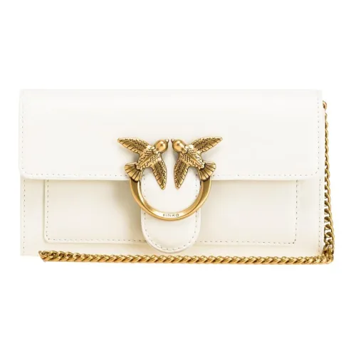 PINKO Leather Flying Bird Swallow Bag Money Clip Card Bag Crossbody Bag Shoulder Bag Women's White
