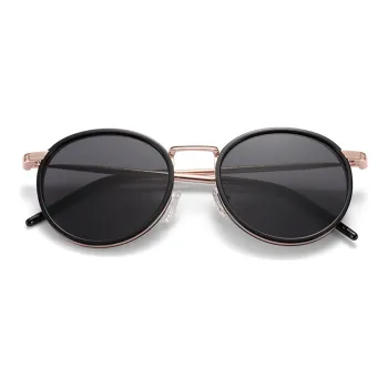SHAWN LEE Plate Frame Round Sunglasses Unisex
