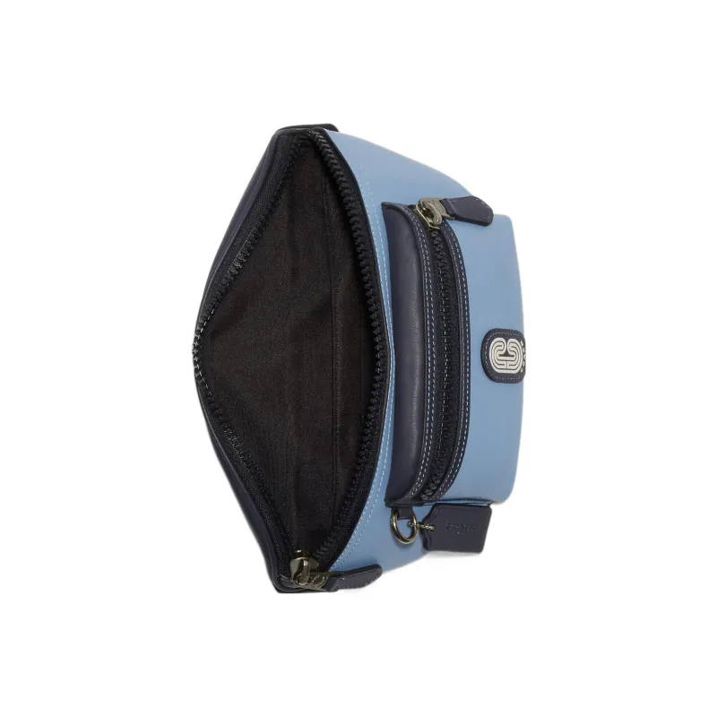 COACH Smooth Calf Leather One Shoulder Fanny Pack Medium Size Men's Cornflower Blue-2