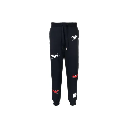 THOM BROWNE 2022 Holiday Knitted Sweatpants Men Navy