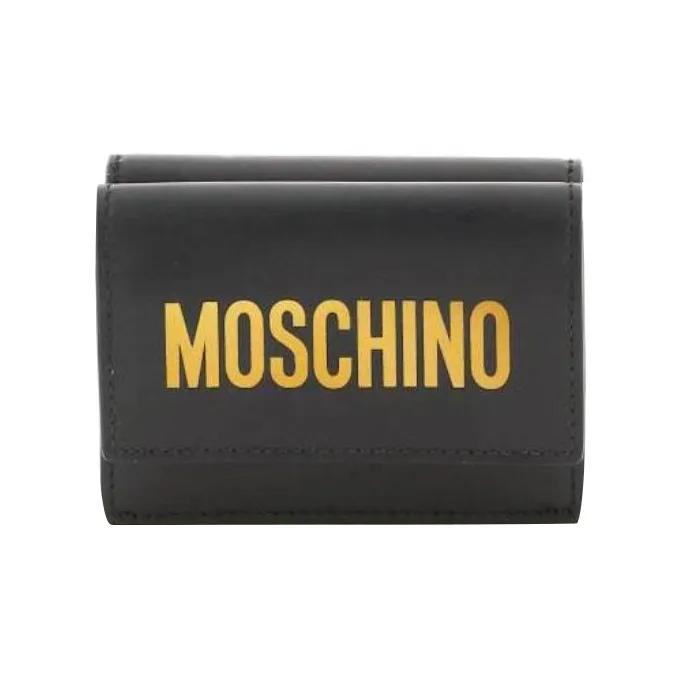 MOSCHINO Leather Wallet Women's Black-0