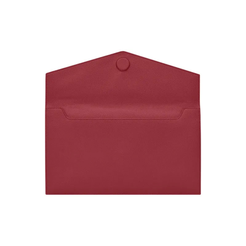 SAINT LAURENT UPTOWN Cow Leather Envelope Bag, Clutch Trumpets Women's Red-3
