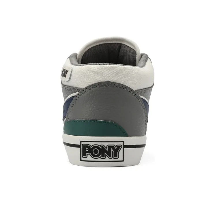 PONY Atop Slip Resistant Low Top Skateboard Shoes Men's Gray White-3