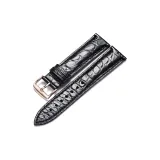 Rose Gold Pin Buckle-Black Leather