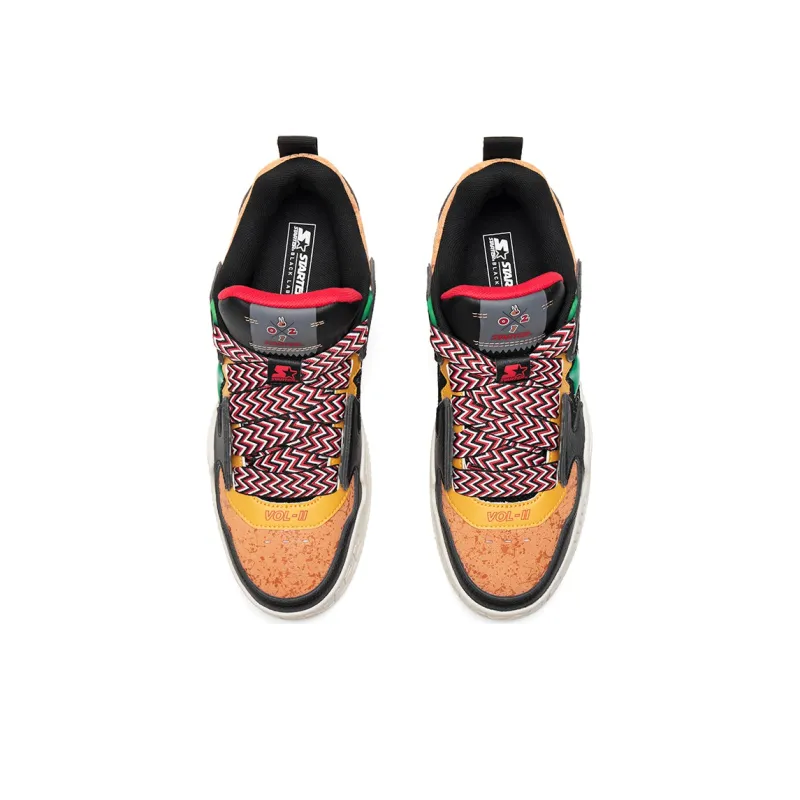 STARTER Vol Series Slip Resistant Water Resistant Mid Top Skateboard Shoes Men's Black Orange-3