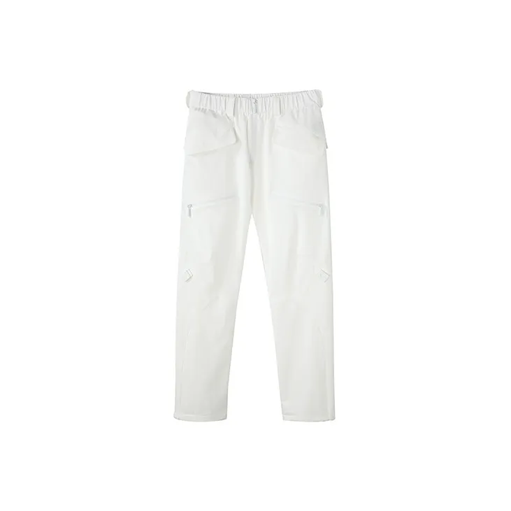NORVINCY Versatile Pure White Deconstructed Style Knitted Sweatpants Unisex-13