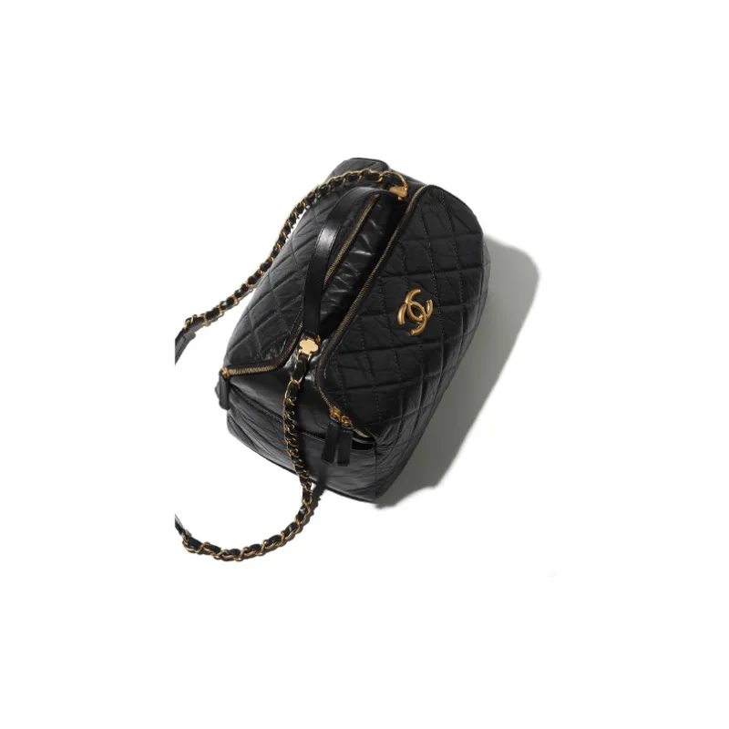 CHANEL Calfskin Bowling Bag, Doctor Bag, Shoulder Bag, Crossbody Bag, Handbag Women's Black-2
