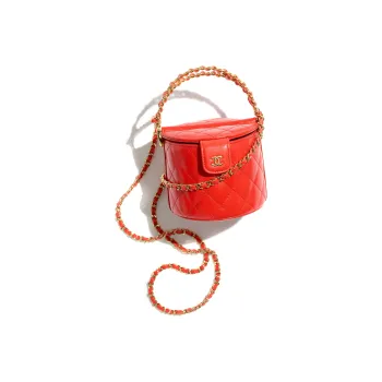 CHANEL 23C Early Spring Sheepskin Bucket Bag Picnic Bag Handbag Shoulder Bag Crossbody Bag Women's Red
