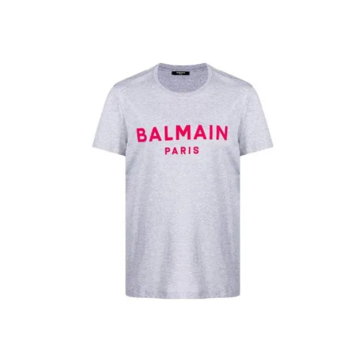 BALMAIN T-Shirts Men Gray-0