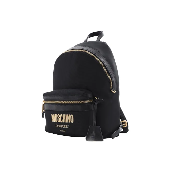 MOSCHINO Leather Backpack Women's Black-2