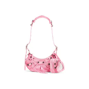 Balenciaga Le Cagole Cotton With Denim Crossbody Bag Shoulder Bag Mini Women's Pink
