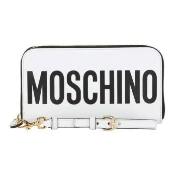 MOSCHINO Leather Wallet Women's White