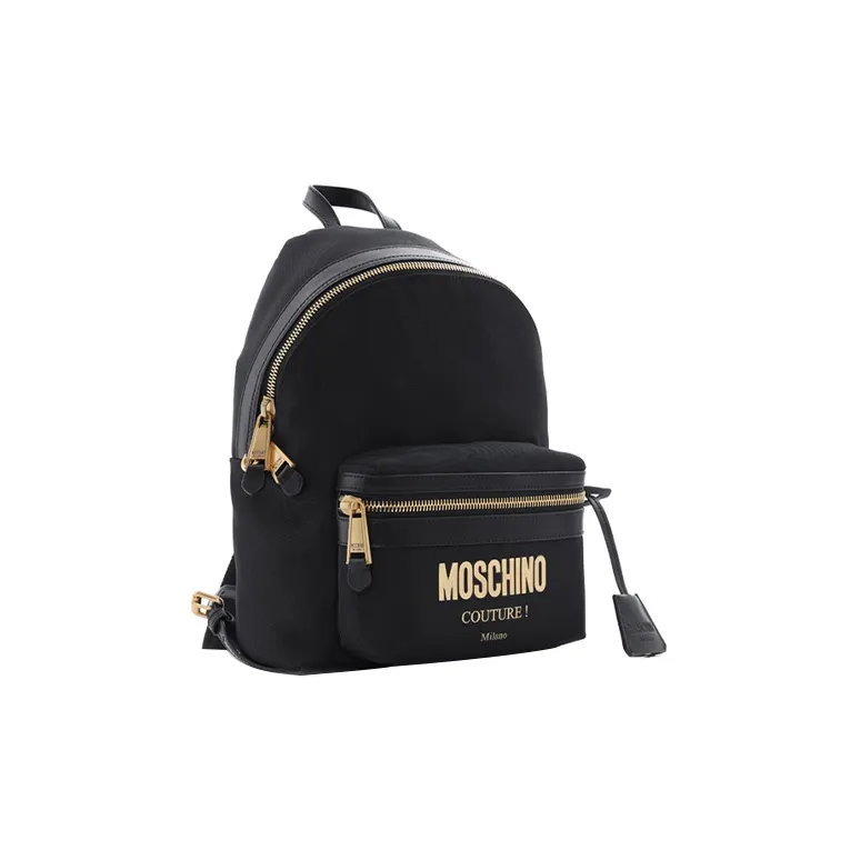 MOSCHINO Leather Backpack Women's Black-1