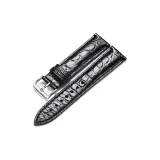 Silver Pin Buckle-Black Leather