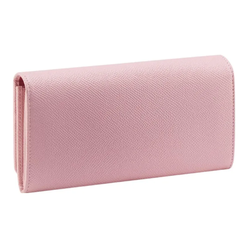 BVLGARI Grained Calfskin Wallet Large Size Women's Pink-1