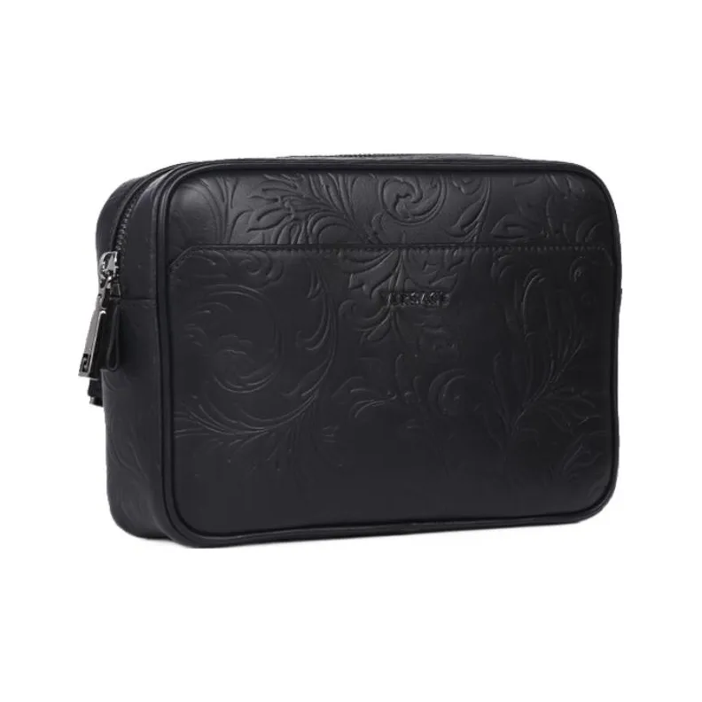 FANSIZHE Leather Fanny Pack Crossbody Bags Men's Black-1