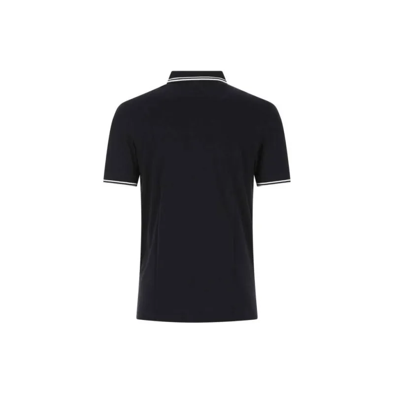FRED PERRY Stripe Detailed Logo Embroidered Polo Shirt-1