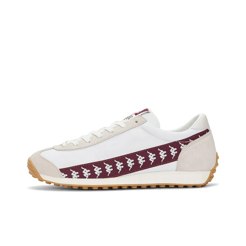 Kappa Lightweight Anti-Slip Low-Top Casual Running Shoes Unisex White Gray-0
