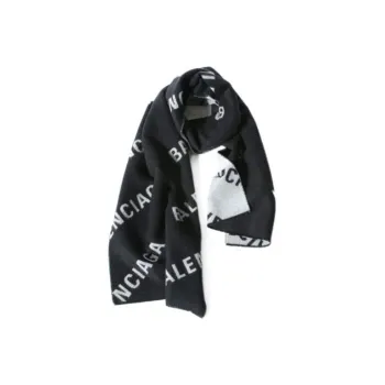 Balenciaga Knit Scarves Unisex Black/White
