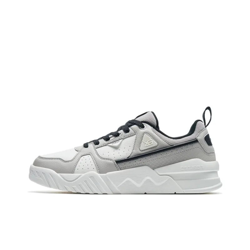 XTEP A New Generation Anti Slip Wear Resistant Low Top Skateboard Shoes Men's White Gray Black-0
