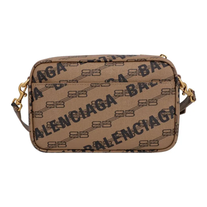 Balenciaga Polyester Camera Bag Shoulder Bag Crossbody Bag Small Size Women's Brown/Black-2