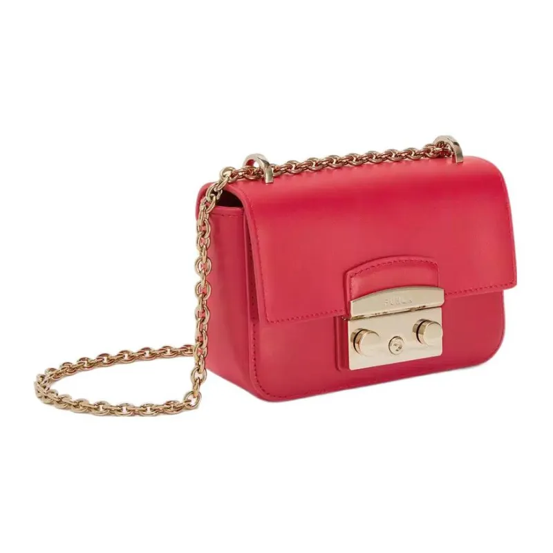 Furla Metropolis Collection Cow Leather Shoulder Bag Crossbody Bag Mini Women's Red-1