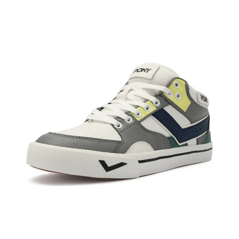 PONY Atop Slip Resistant Low Top Skateboard Shoes Men's Gray White-1