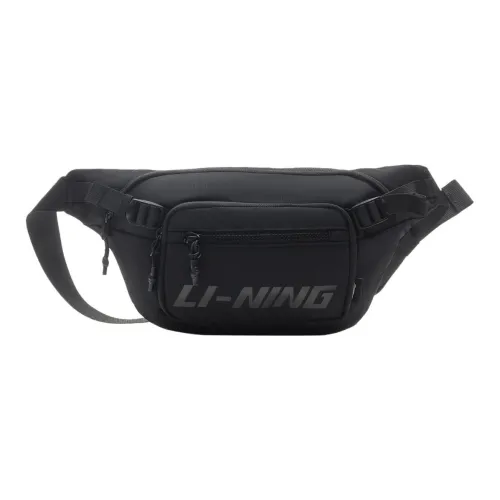 LiNing Fitness Series Fabric Shoulder Bag Crossbody Bag Fanny Pack Regular Unisex Black