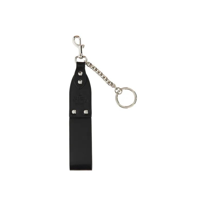 Vivienne Westwood Leather Keychain Bag Accessory Women's Black-2