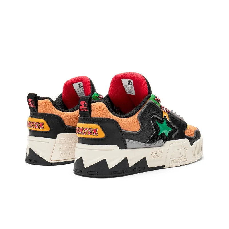 STARTER Vol Series Slip Resistant Water Resistant Mid Top Skateboard Shoes Men's Black Orange-4