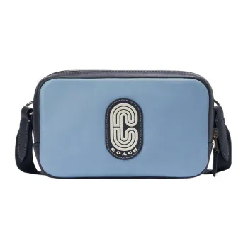 COACH Carrier Calfskin Cell Phone Pouch, Shoulder Bag, Crossbody Bag Women's Cornflower Blue