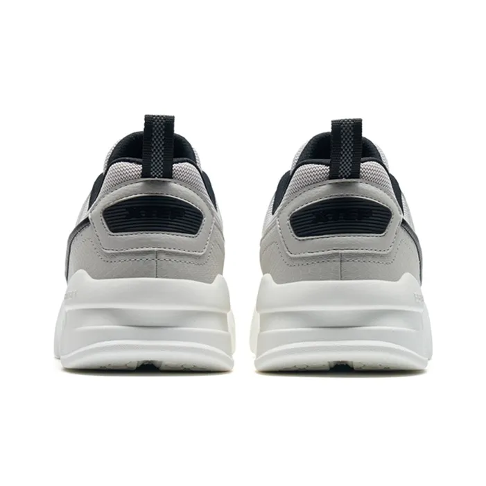 XTEP A New Generation Anti Slip Wear Resistant Low Top Skateboard Shoes Men's White Gray Black-4