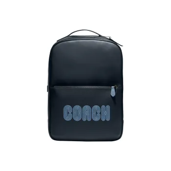 COACH Westway Smooth Calf Leather Backpack Large Size Unisex Midnight Blue